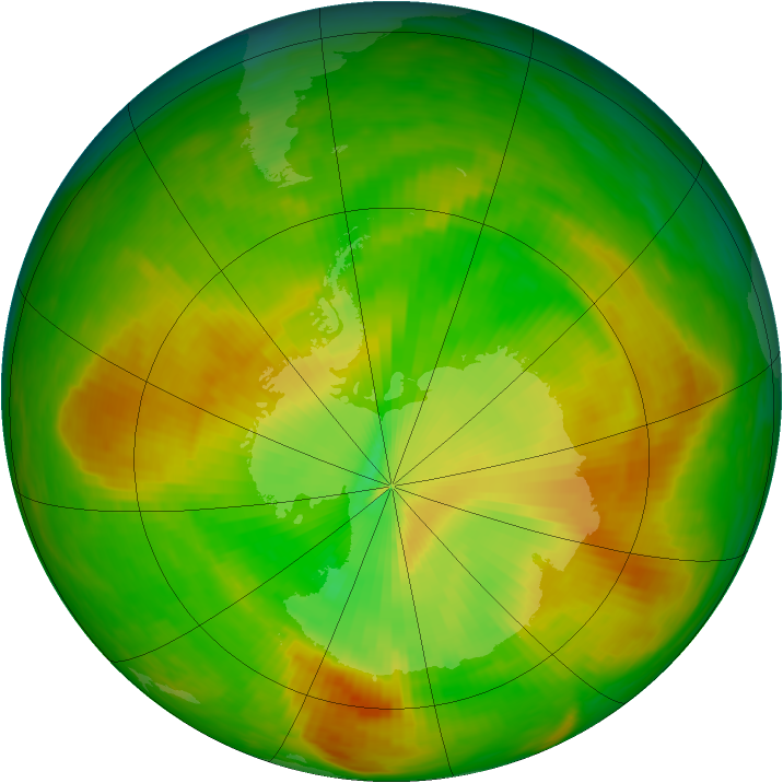 Antarctic ozone map for 20 November 1979